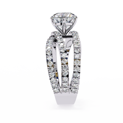 1.00 Ct Round Cut Lab Grown Diamond Crossover Ring