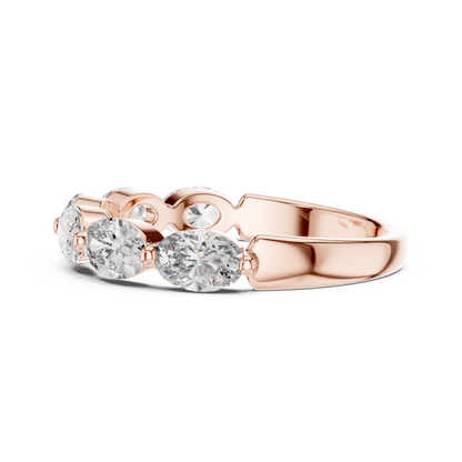 East West Oval Lab Grown Diamond Wedding Band