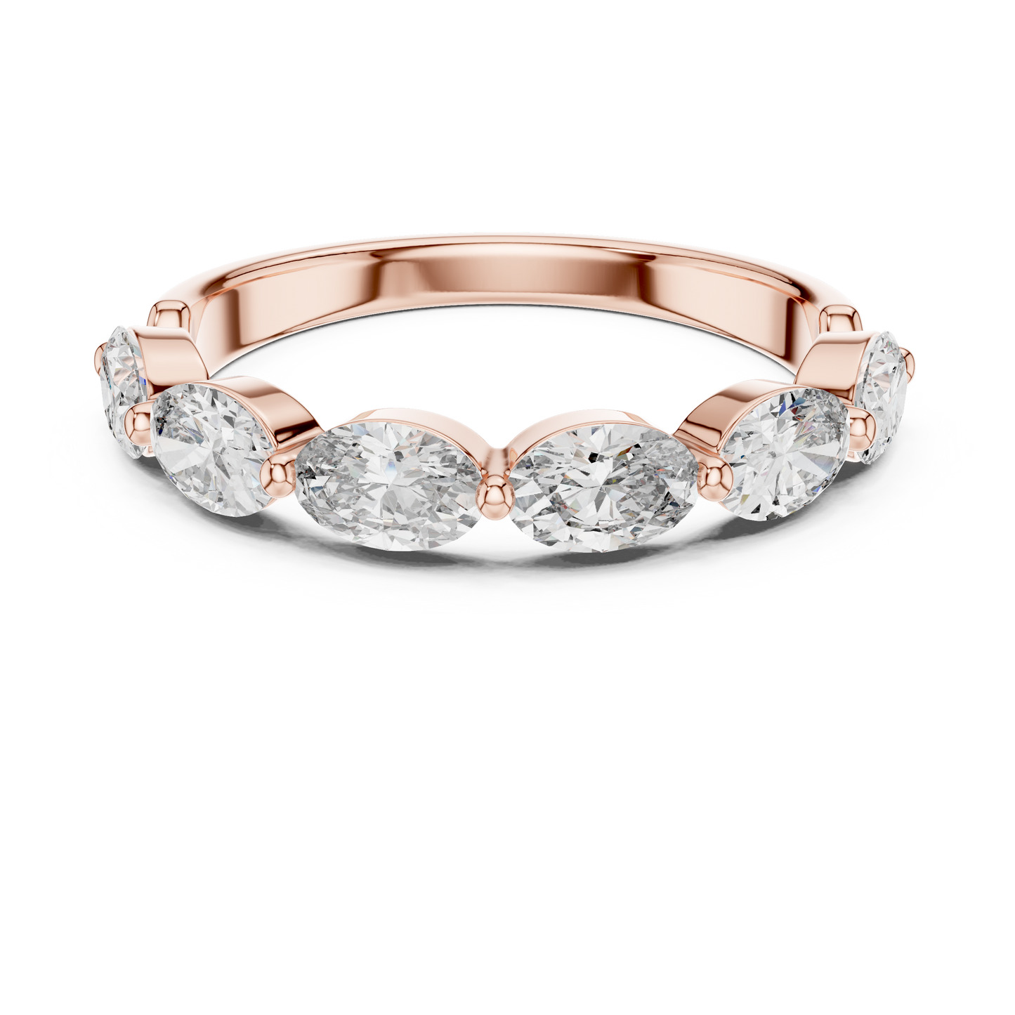 East West Oval Lab Grown Diamond Wedding Band
