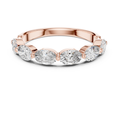 East West Oval Lab Grown Diamond Wedding Band