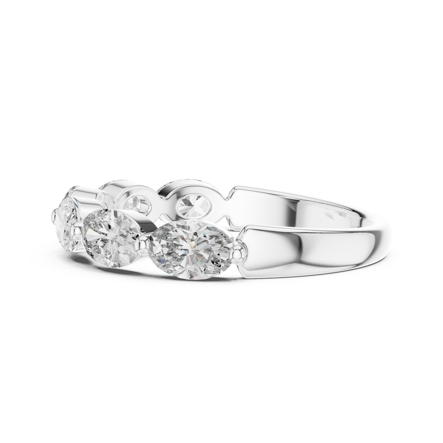 East West Oval Lab Grown Diamond Wedding Band