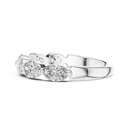 East West Oval Lab Grown Diamond Wedding Band