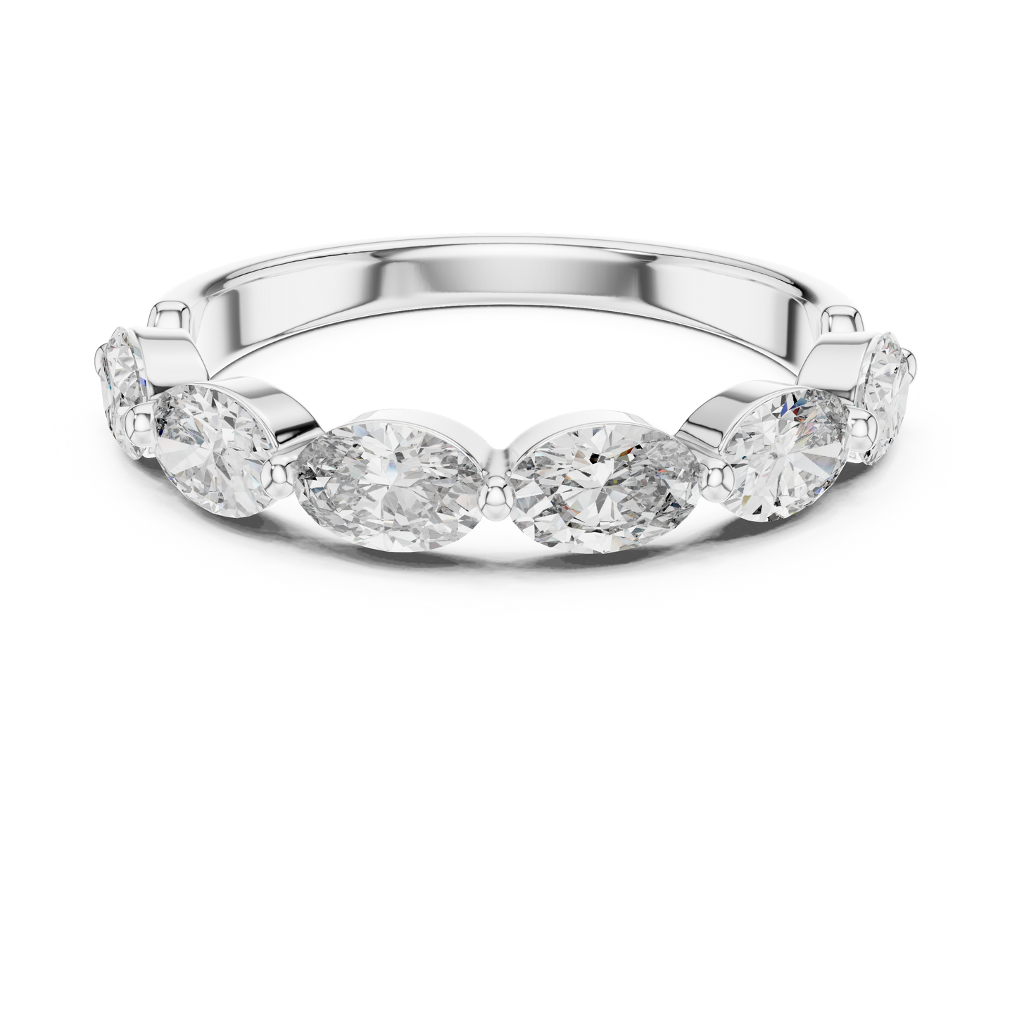 East West Oval Lab Grown Diamond Wedding Band