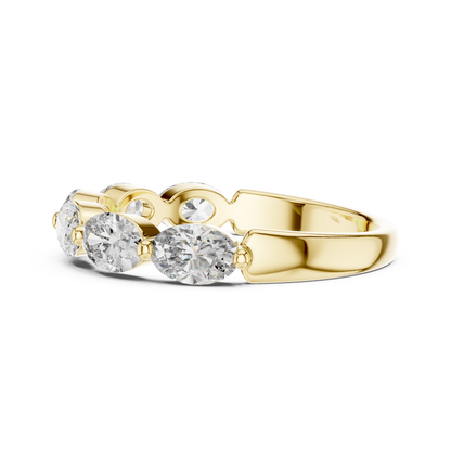 East West Oval Lab Grown Diamond Wedding Band