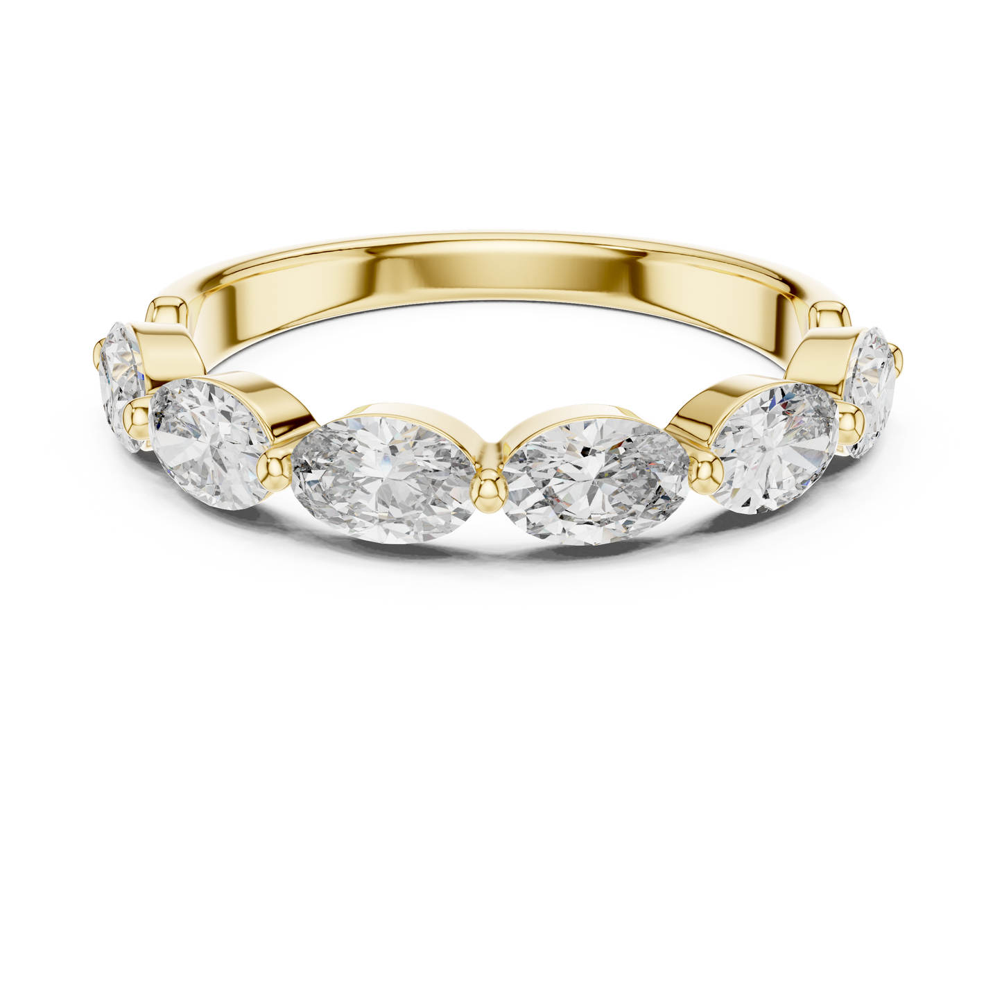 East West Oval Lab Grown Diamond Wedding Band