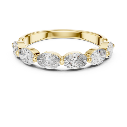 East West Oval Lab Grown Diamond Wedding Band