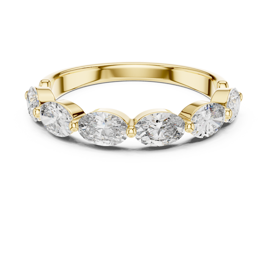 East West Oval Lab Grown Diamond Wedding Band