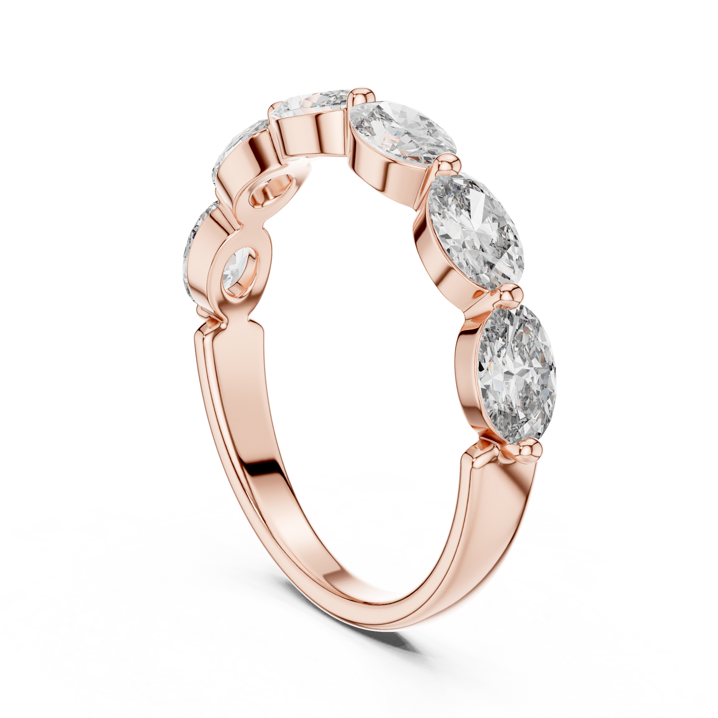 East West Oval Lab Grown Diamond Wedding Band