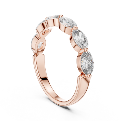 East West Oval Lab Grown Diamond Wedding Band