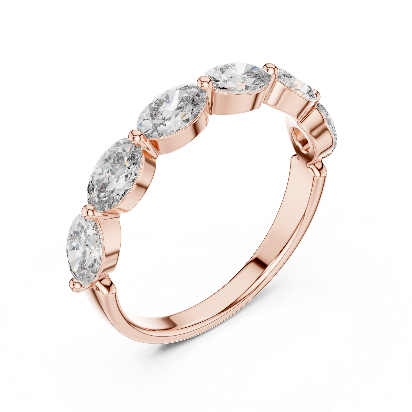 East West Oval Lab Grown Diamond Wedding Band