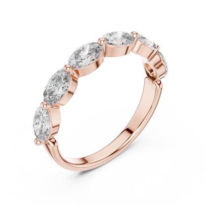 East West Oval Lab Grown Diamond Wedding Band