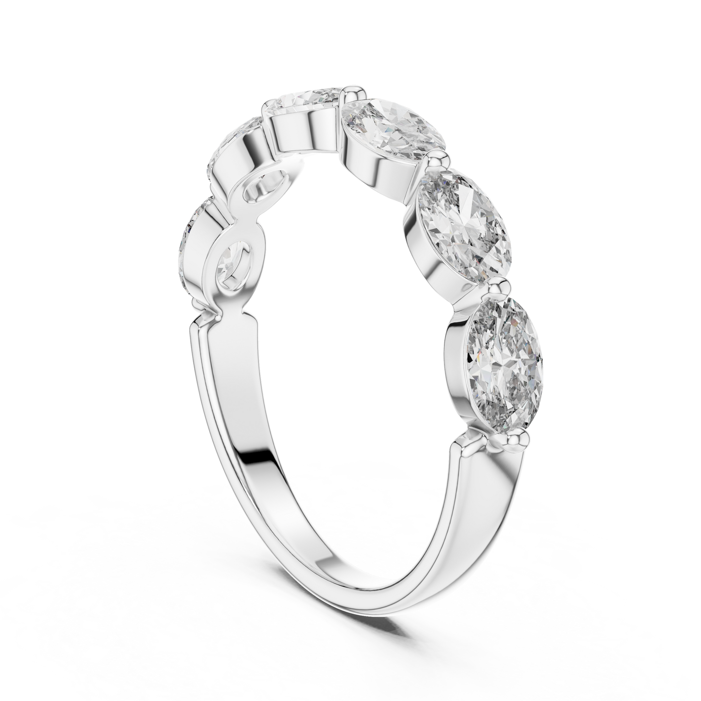 East West Oval Lab Grown Diamond Wedding Band