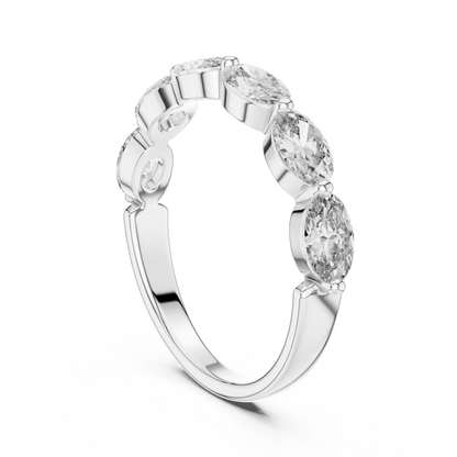 East West Oval Lab Grown Diamond Wedding Band