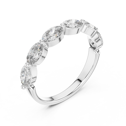East West Oval Lab Grown Diamond Wedding Band