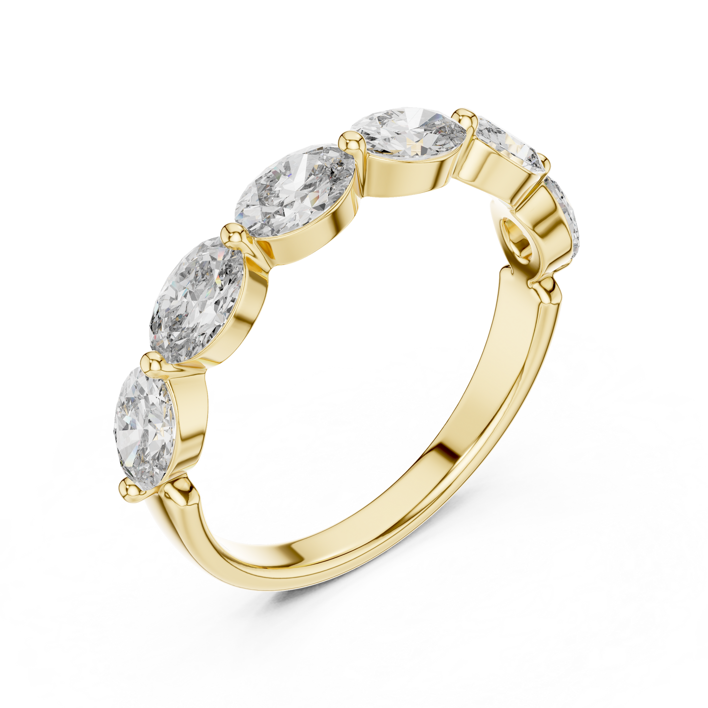 East West Oval Lab Grown Diamond Wedding Band
