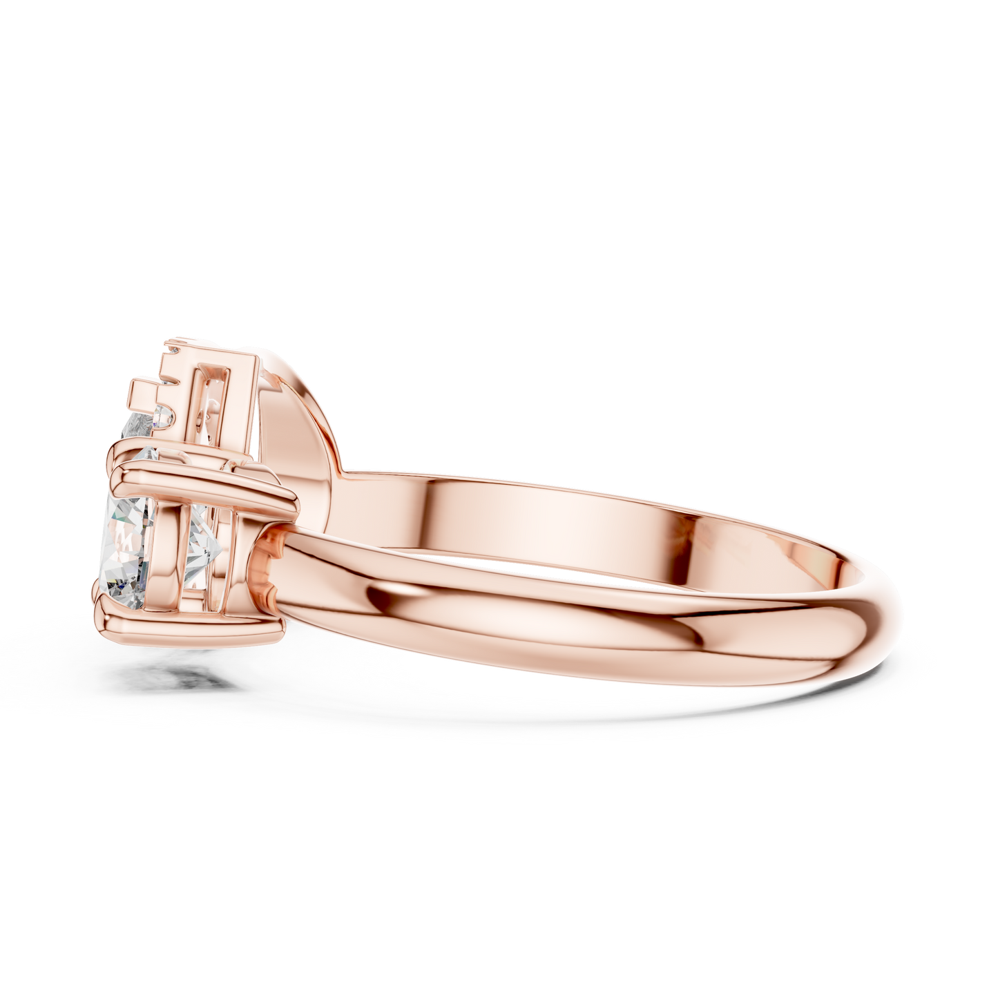 Pear and Round Cut Lab Grown Diamond Toi et Moi Engagement Ring