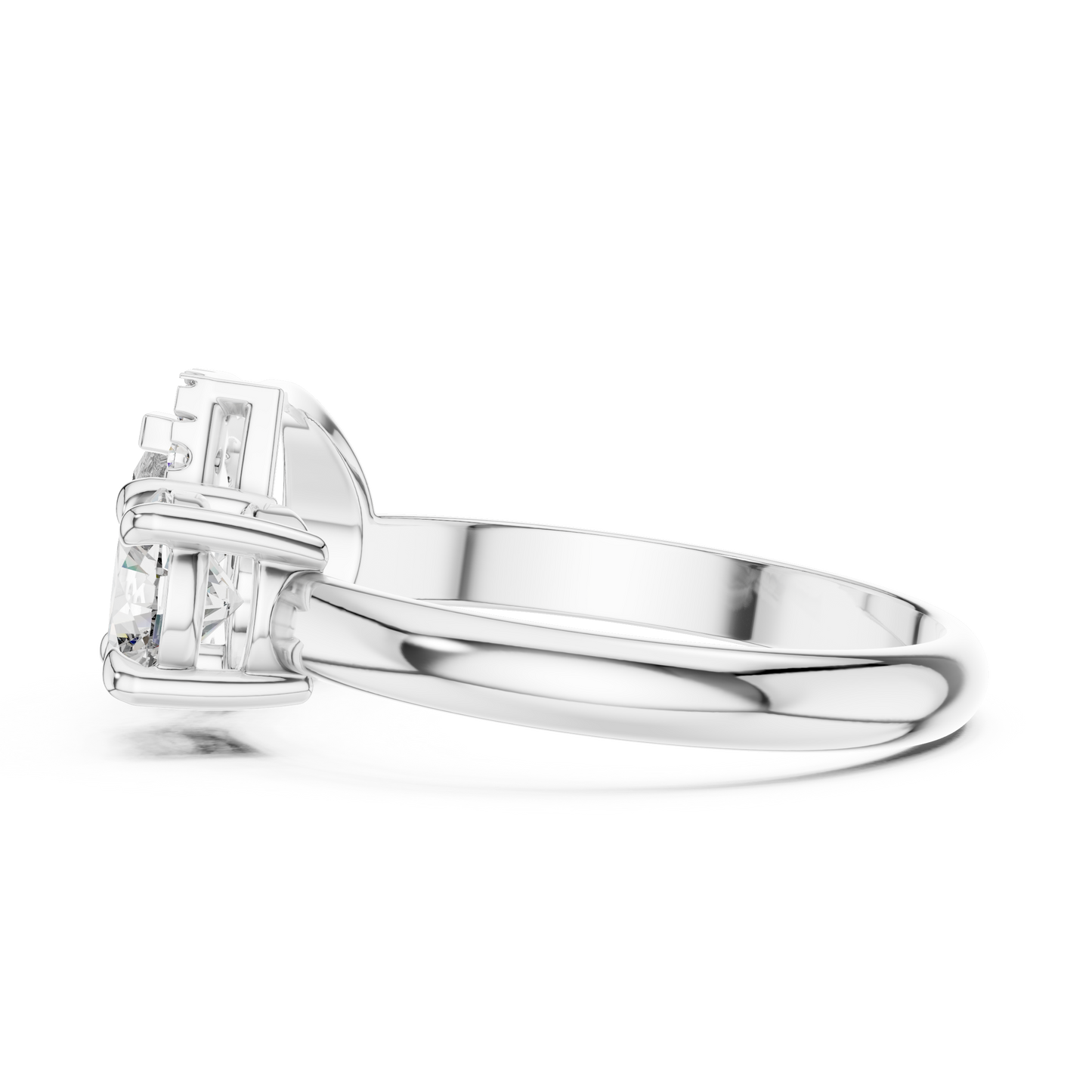 Pear and Round Cut Lab Grown Diamond Toi et Moi Engagement Ring