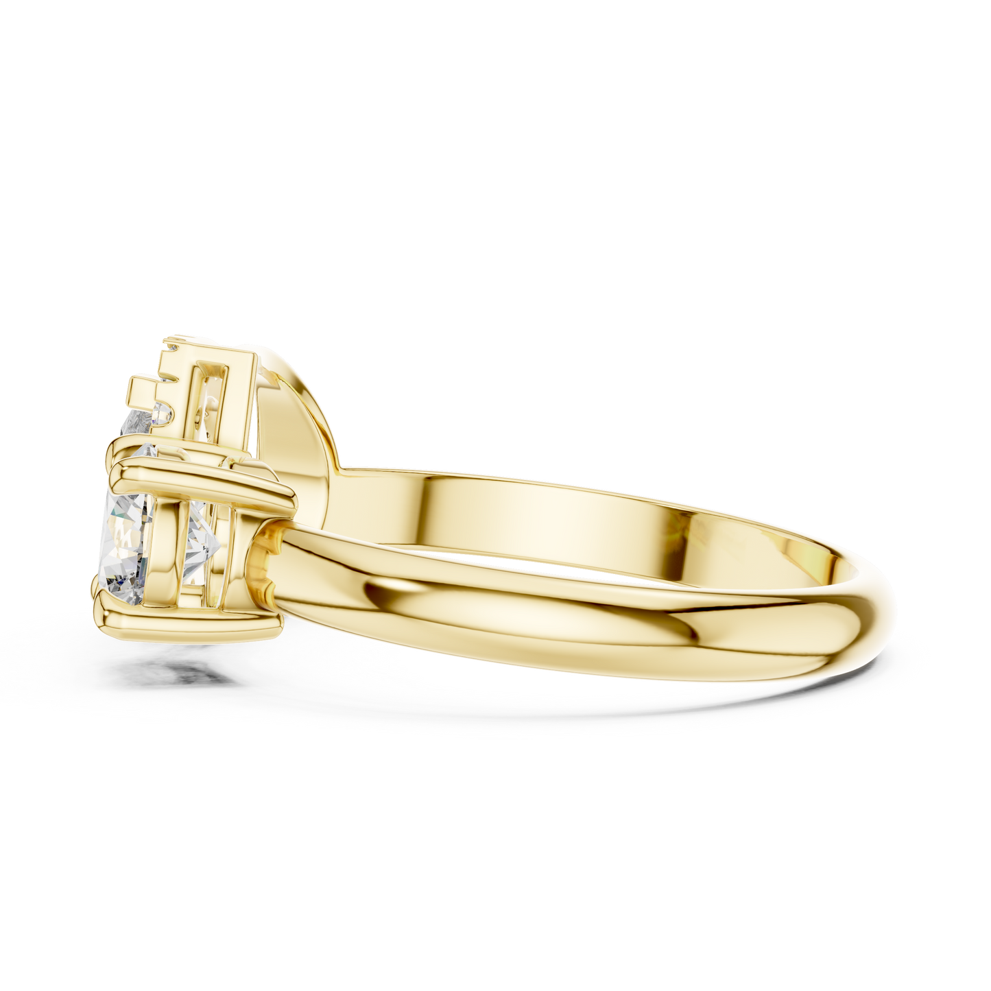 Pear and Round Cut Lab Grown Diamond Toi et Moi Engagement Ring