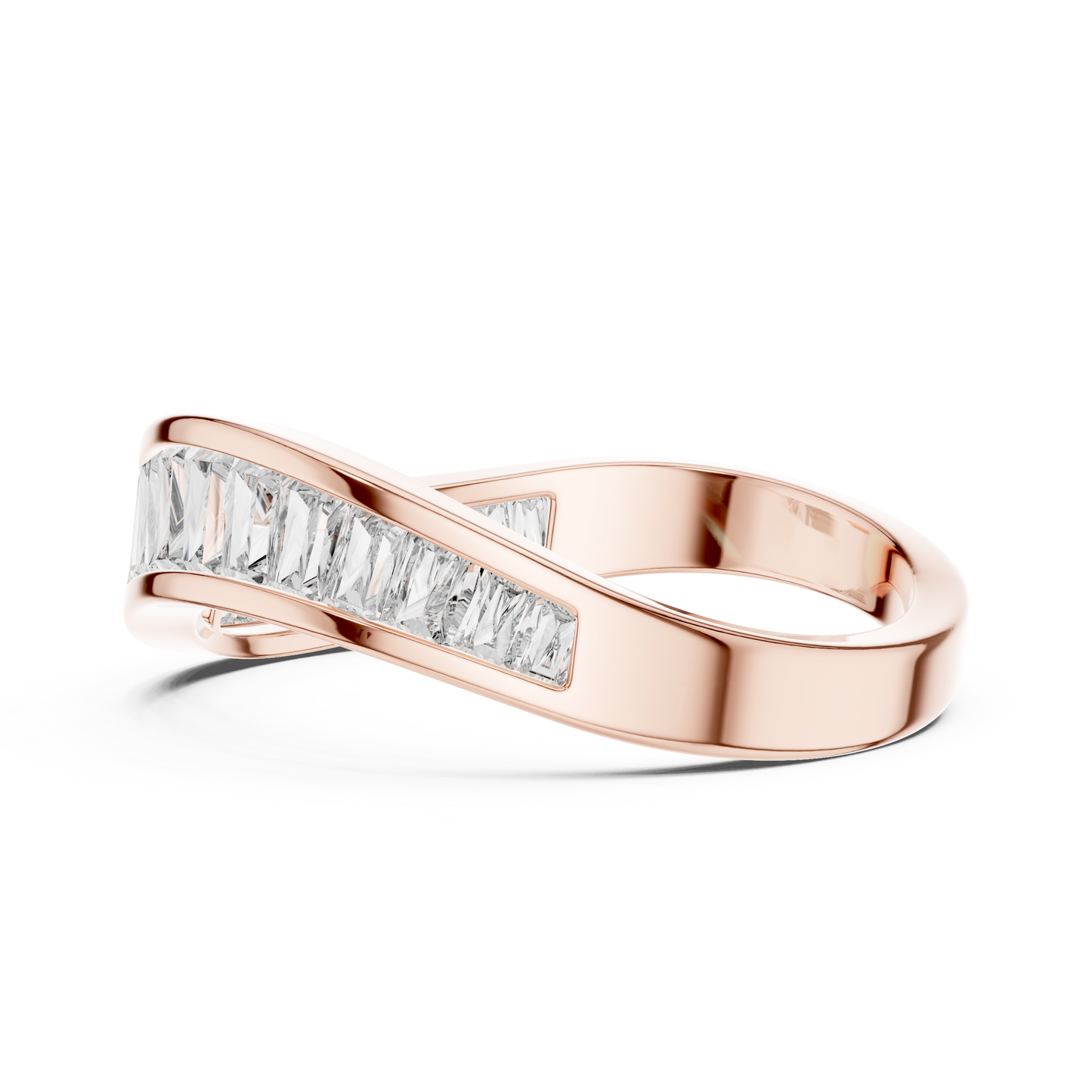 Curved Baguette Lab Grown Diamond Wedding Band