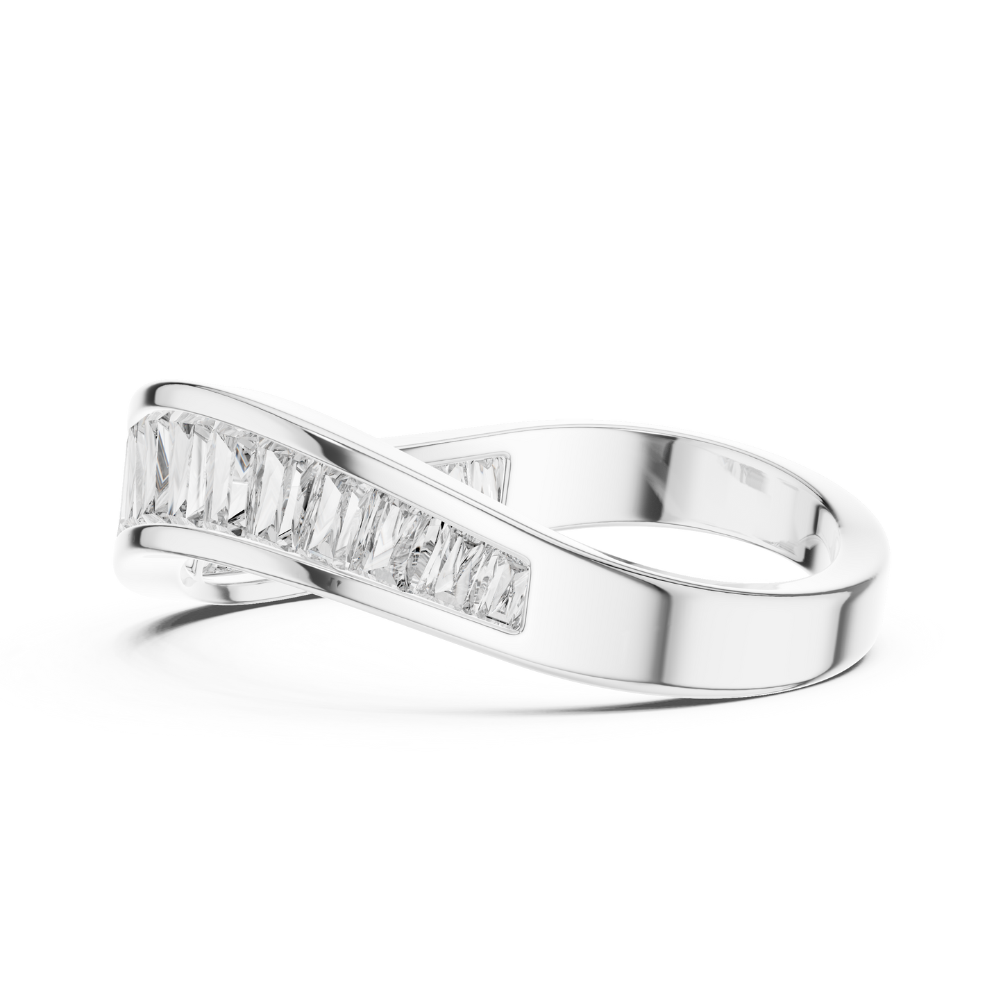 Curved Baguette Lab Grown Diamond Wedding Band