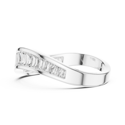 Curved Baguette Lab Grown Diamond Wedding Band