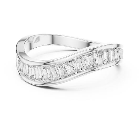 Curved Baguette Lab Grown Diamond Wedding Band