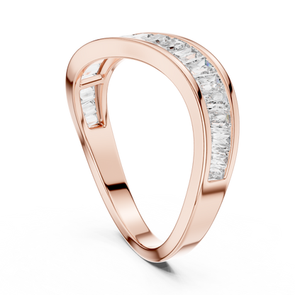 Curved Baguette Lab Grown Diamond Wedding Band