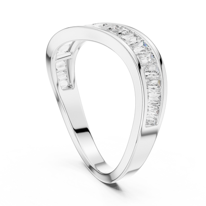 Curved Baguette Lab Grown Diamond Wedding Band