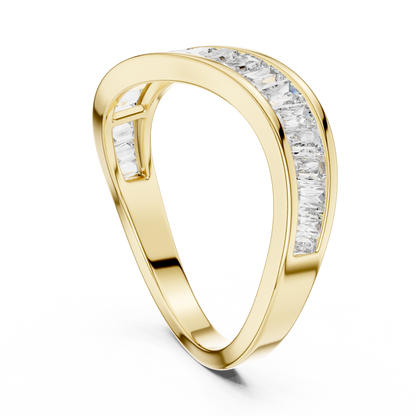 Curved Baguette Lab Grown Diamond Wedding Band