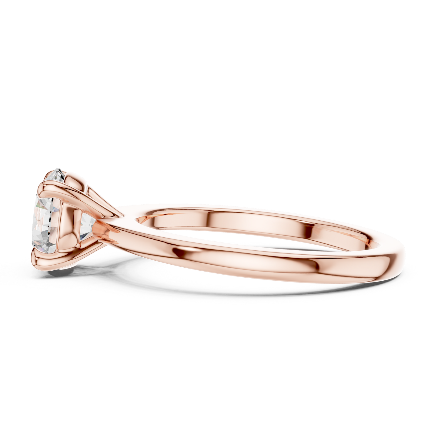 Round Lab Grown Diamond Solitaire Engagement Ring in 14k Rose Gold