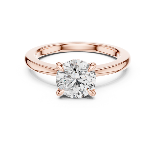 Round Lab Grown Diamond Solitaire Engagement Ring in 14k Rose Gold