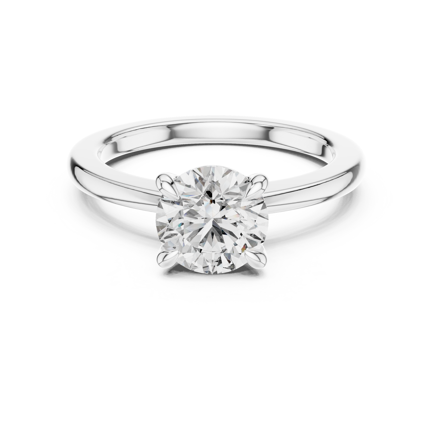 Round Lab Grown Diamond Solitaire Engagement Ring in 14k Rose Gold