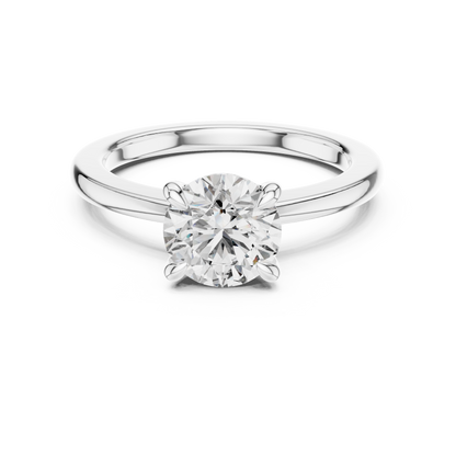 Round Lab Grown Diamond Solitaire Engagement Ring in 14k Rose Gold