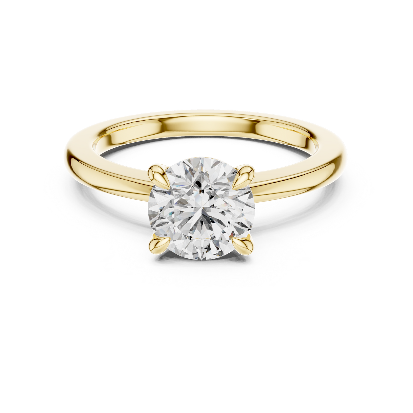Round Lab Grown Diamond Solitaire Engagement Ring in 14k Rose Gold