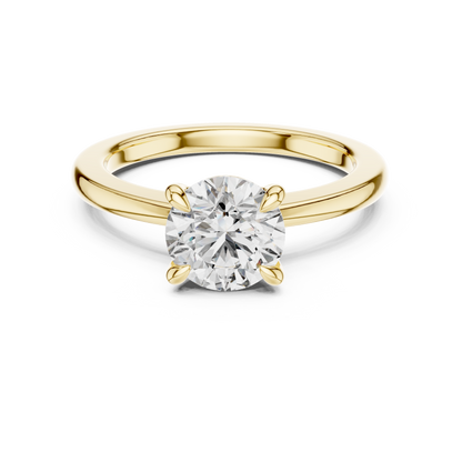 Round Lab Grown Diamond Solitaire Engagement Ring in 14k Rose Gold