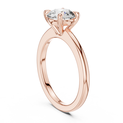 Round Lab Grown Diamond Solitaire Engagement Ring in 14k Rose Gold