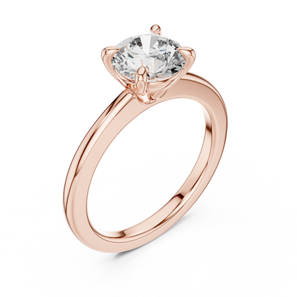 Round Lab Grown Diamond Solitaire Engagement Ring in 14k Rose Gold
