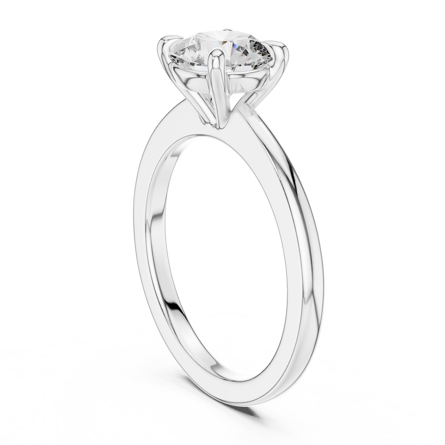 Round Lab Grown Diamond Solitaire Engagement Ring in 14k Rose Gold