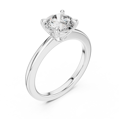 Round Lab Grown Diamond Solitaire Engagement Ring in 14k Rose Gold