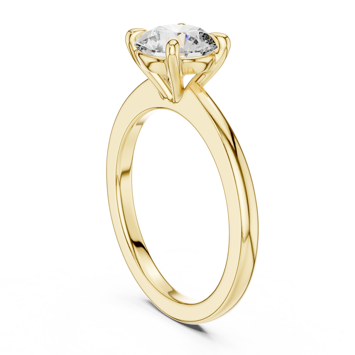 Round Lab Grown Diamond Solitaire Engagement Ring in 14k Rose Gold