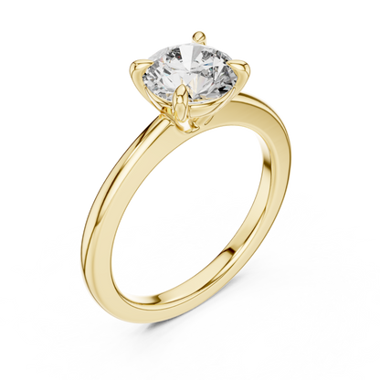 Round Lab Grown Diamond Solitaire Engagement Ring in 14k Rose Gold