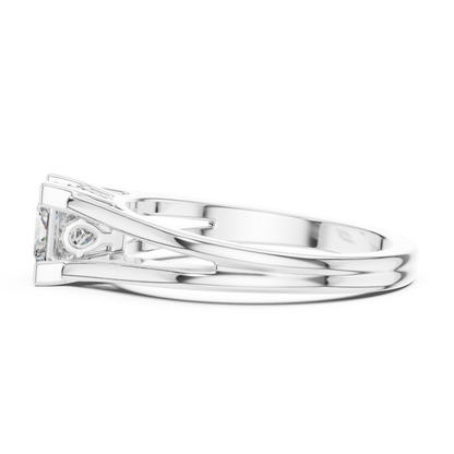 Princess Cut Lab Grown Diamond Split Shank Engagement Ring