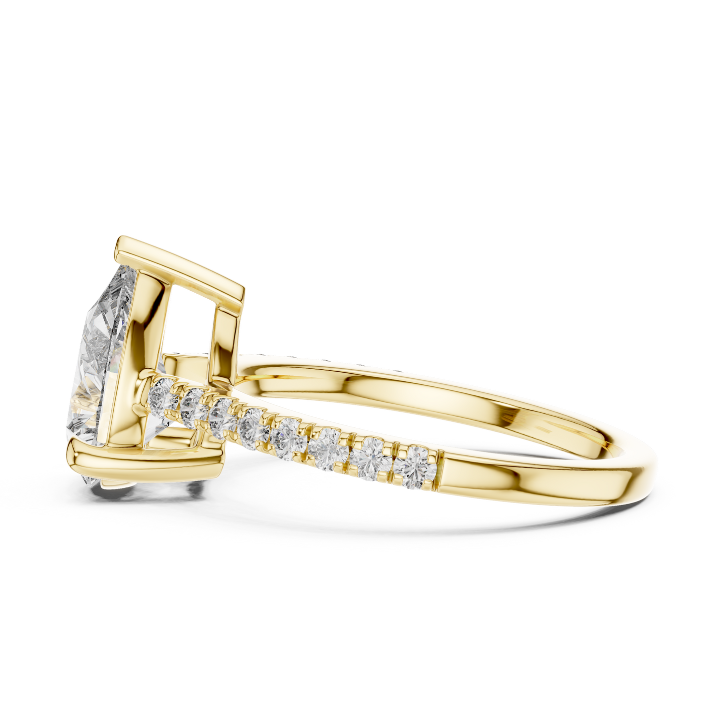 Teardrop Lab Grown Diamond Pave Engagement Ring