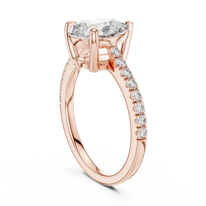 Teardrop Lab Grown Diamond Pave Engagement Ring