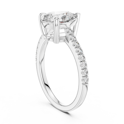 Teardrop Lab Grown Diamond Pave Engagement Ring
