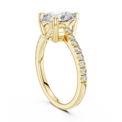 Teardrop Lab Grown Diamond Pave Engagement Ring