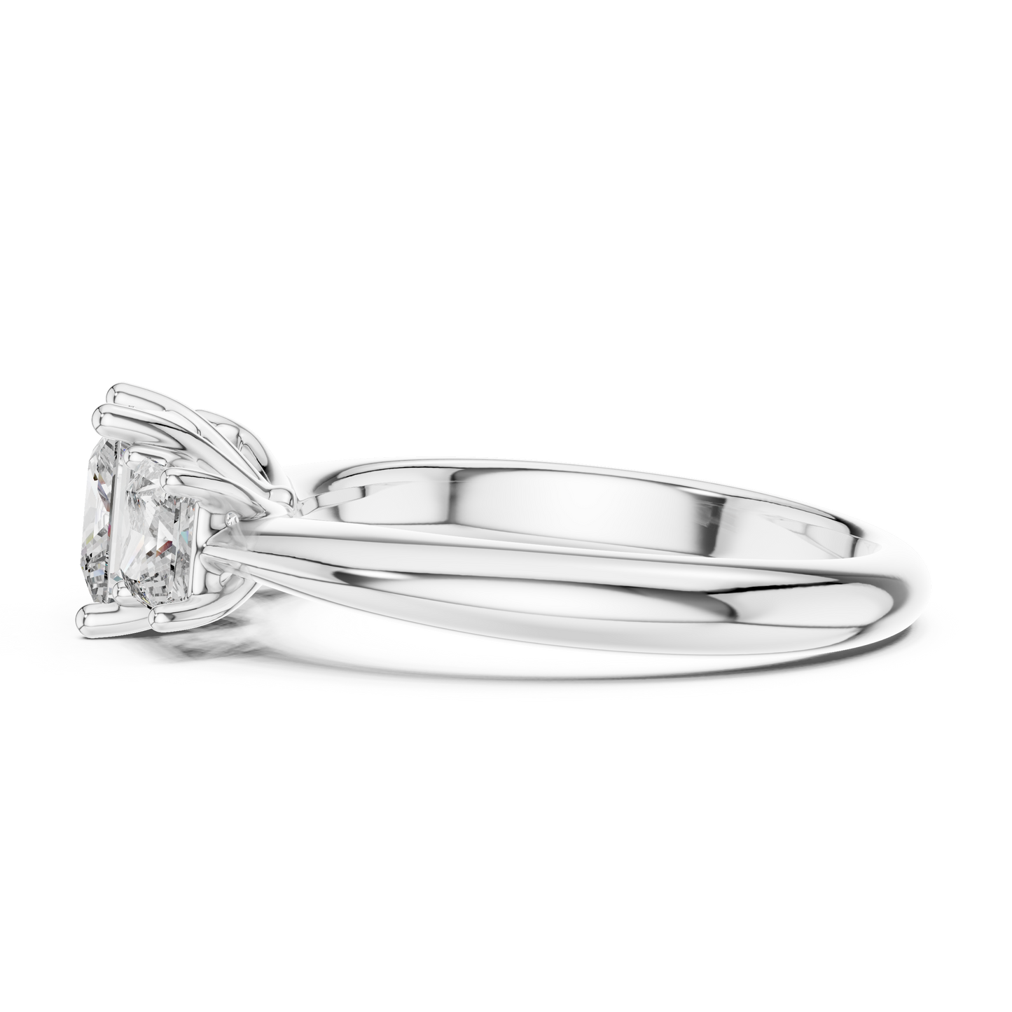 Princess Cut Lab Grown Diamond Trinity Ring