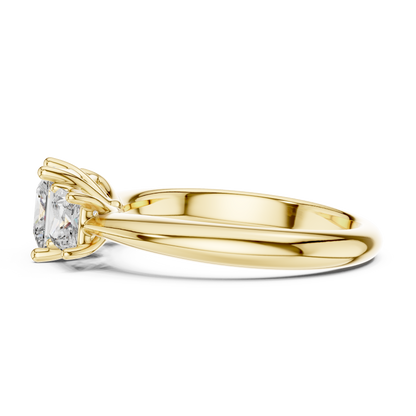 Princess Cut Lab Grown Diamond Trinity Ring