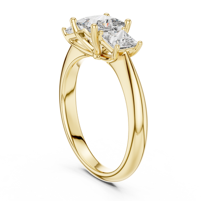 Princess Cut Lab Grown Diamond Trinity Ring