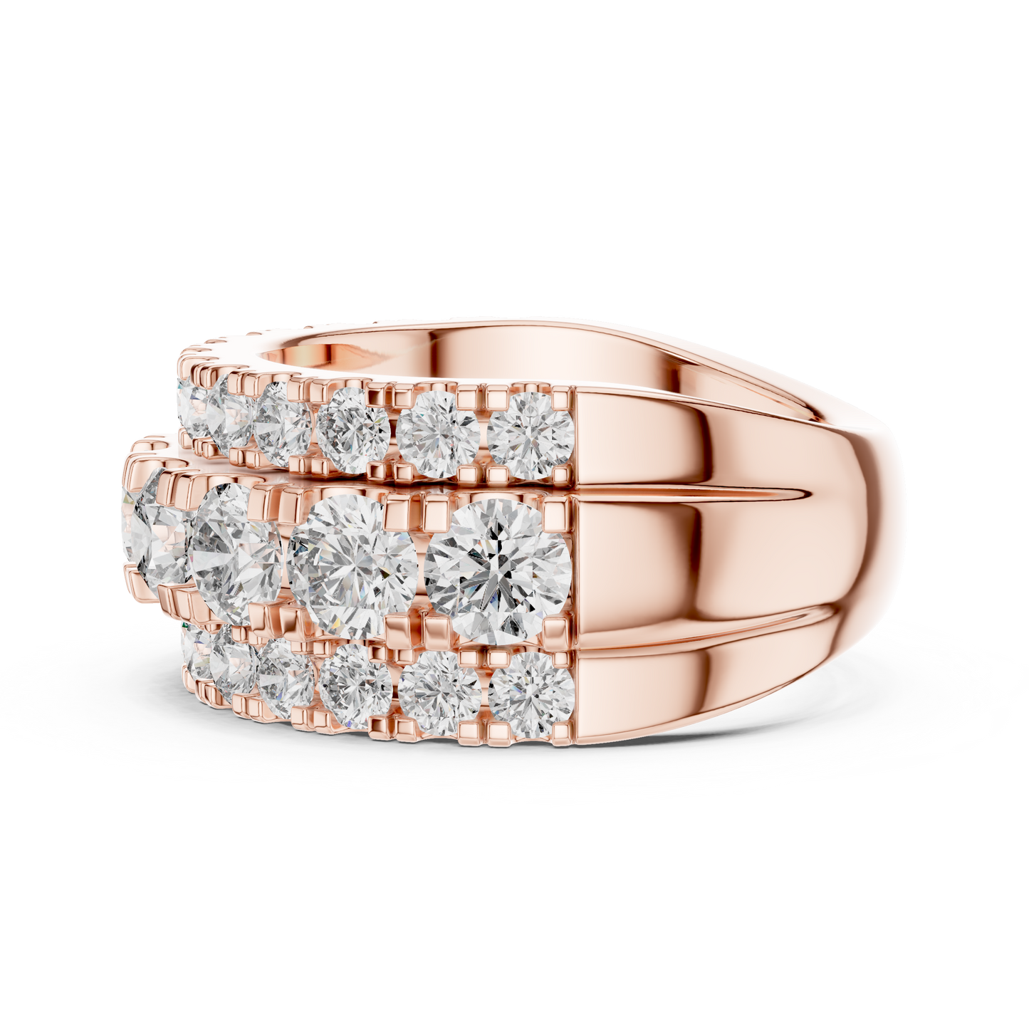 Triple Row Lab Grown Diamond Wedding Band